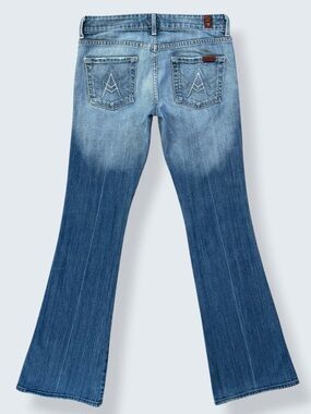 7 For All Mankind A Pocket Low Rise Flare Jeans USA Y2K Size 25